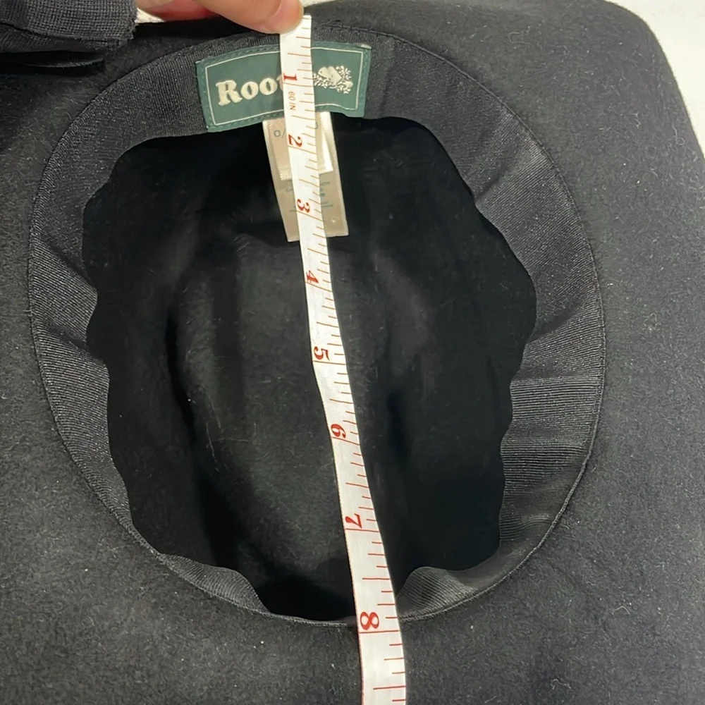 Roots  Black 100% Wool Hat - Picture 11 of 14